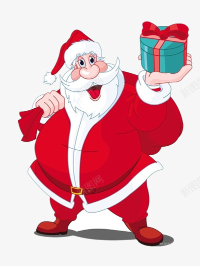 圣诞老人png免抠素材_新图网 https://ixintu.com 圣诞 圣诞快乐 圣诞节 平安夜 白胡子 礼物盒 红衣服