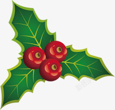 绿色卡通圣诞树叶装饰素材