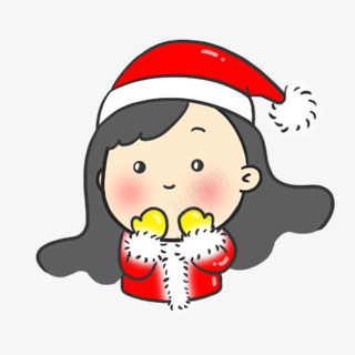 圣诞女孩卡通表情期待png免抠素材_新图网 https://ixintu.com 卡通 圣诞 女孩 期待 表情