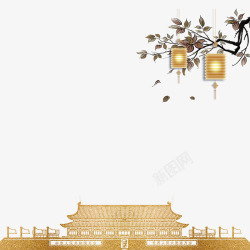 金色台阶中国风宫殿高清图片