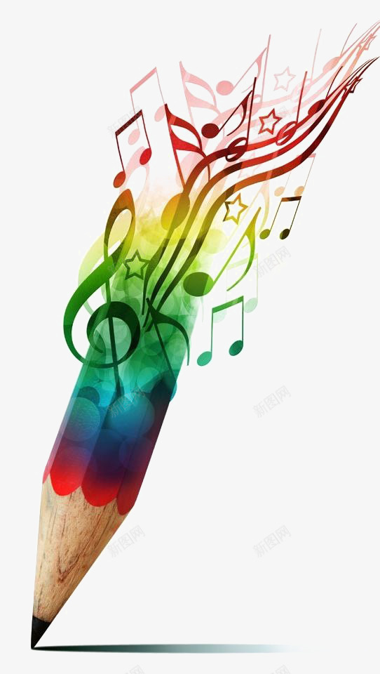 彩色音符png免抠素材_新图网 https://ixintu.com 创意音符 彩绘音符 水彩音符 跳动的音符 音乐