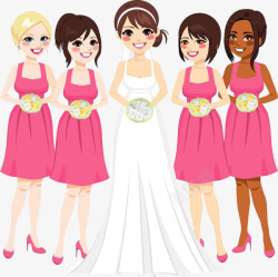 一个新娘4个伴娘一个新娘高清图片