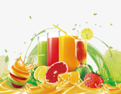 彩色水果汁素材