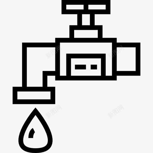 点击图标png_新图网 https://ixintu.com 家具和家居 水 水龙头 滴 自来水