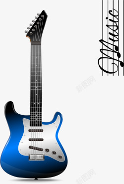 蓝色摇滚电吉他素材