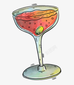 鸡尾酒水果汁饮料手绘夏季饮料矢矢量图素材
