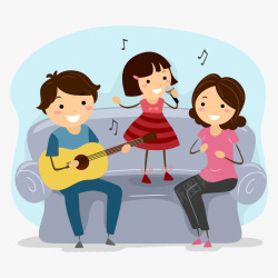 合奏孩子唱歌给父母听高清图片