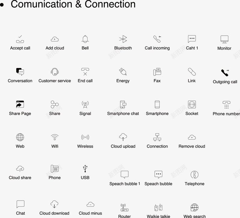 交流沟通联系线型标图标png_新图网 https://ixintu.com ico icon 交流 沟通 矢量图标 线型 联系