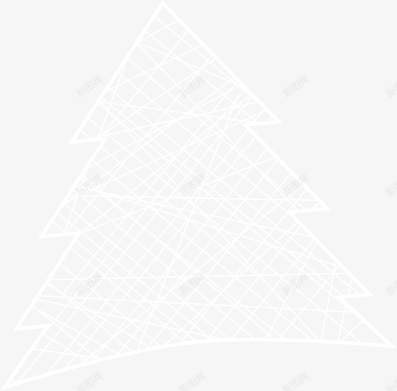 圣诞节创意白色圣诞树png免抠素材_新图网 https://ixintu.com 创意圣诞树 圣诞节 文艺风 白色圣诞树 白色线条 线条圣诞树