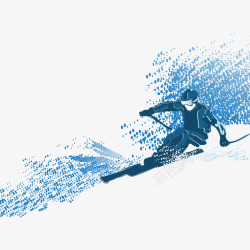 飞速滑雪的人滑雪和雪浪矢量图高清图片