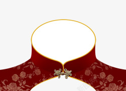 红色领子旗袍领子元素高清图片
