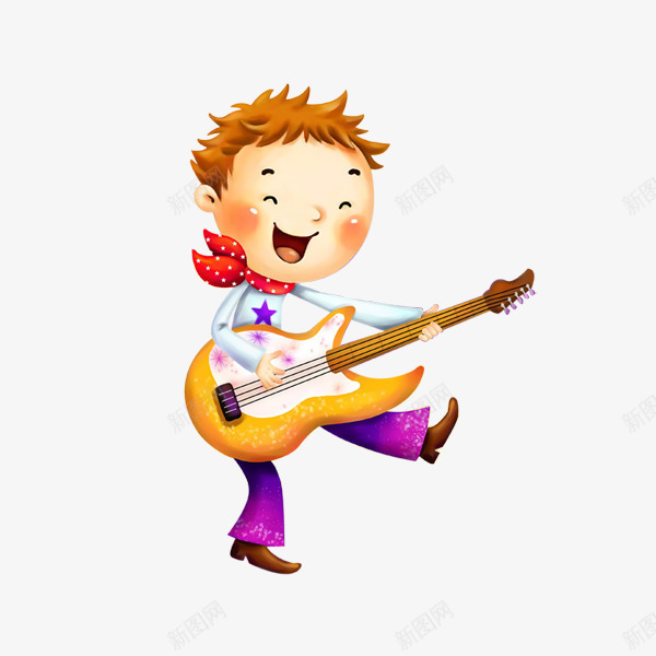 演奏电吉他的男孩人物png免抠素材_新图网 https://ixintu.com 世界儿歌日 人物设计 卡通 演奏 电吉他 笑容 音乐