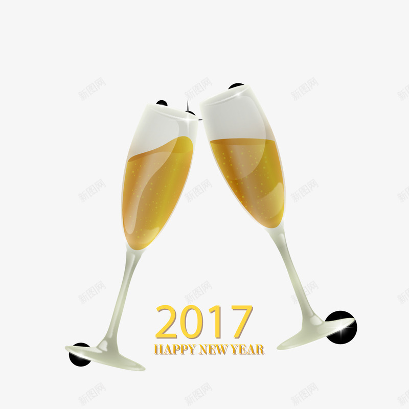 香槟杯png免抠素材_新图网 https://ixintu.com 2017年 元旦 庆祝 杯子 香槟