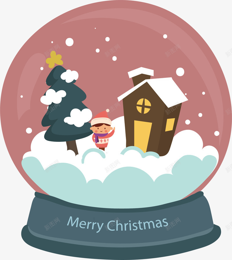 圣诞节美丽雪景水晶球png免抠素材_新图网 https://ixintu.com 圣诞水晶球 圣诞节 水晶球 矢量png 雪景 雪景水晶球