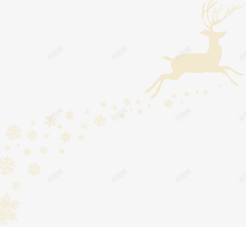 黄色卡通麋鹿png免抠素材_新图网 https://ixintu.com 卡通麋鹿 圣诞节 清新小鹿 装饰图案 雪花 黄色麋鹿