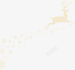 小清新圣诞节黄色卡通麋鹿高清图片
