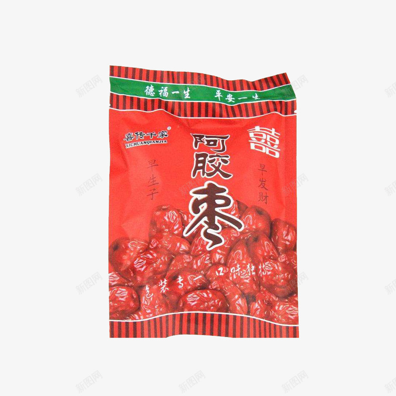 袋装的阿胶枣png免抠素材_新图网 https://ixintu.com 一袋 休闲零食 健康食品 品牌 袋装 阿胶枣 阿胶红枣