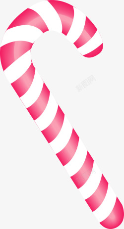 圣诞节粉色拐杖糖果素材