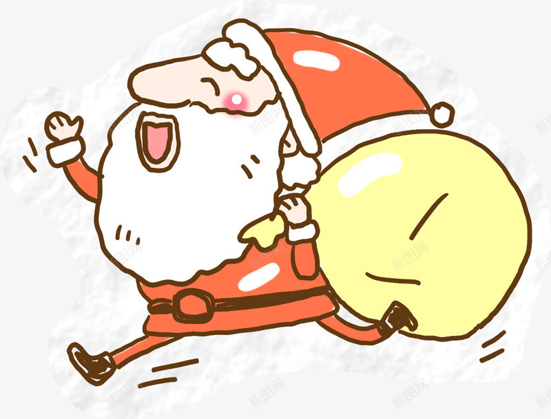 手绘漫画圣诞老人png免抠素材_新图网 https://ixintu.com 圣诞老人 漫画 素材