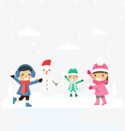 冬日雪景和孩子素材