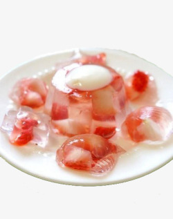 草莓果脆冻酸奶美貌的草莓果冻高清图片
