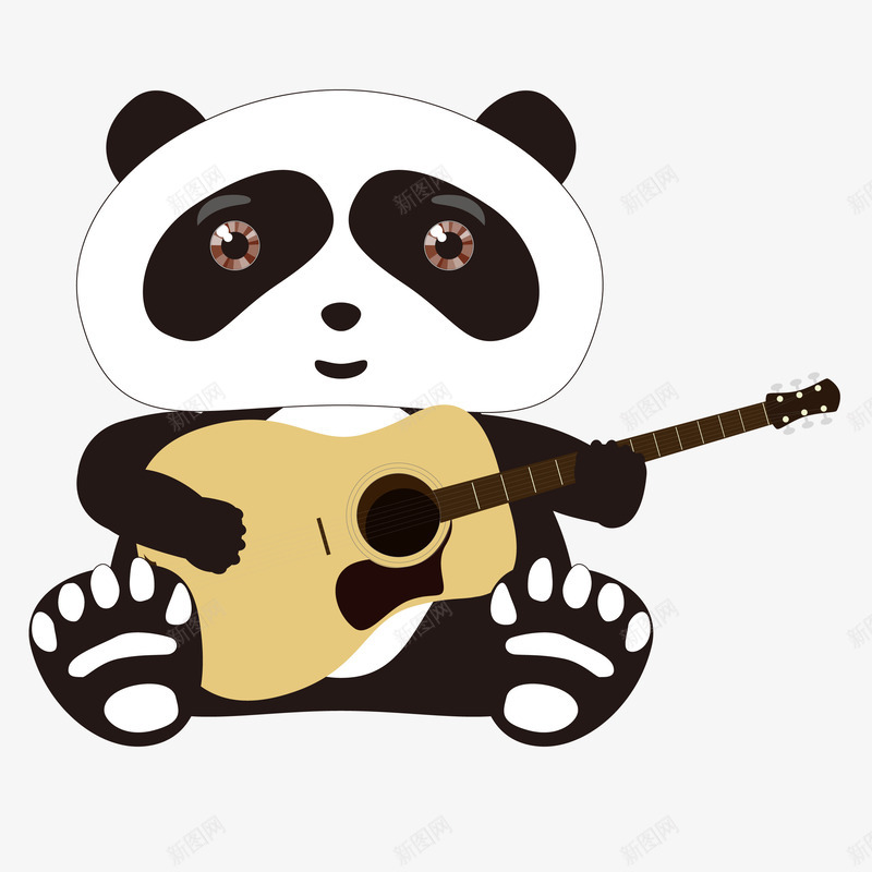 弹吉他的大熊猫png免抠素材_新图网 https://ixintu.com 可爱的 吉他 大熊猫 萌萌的