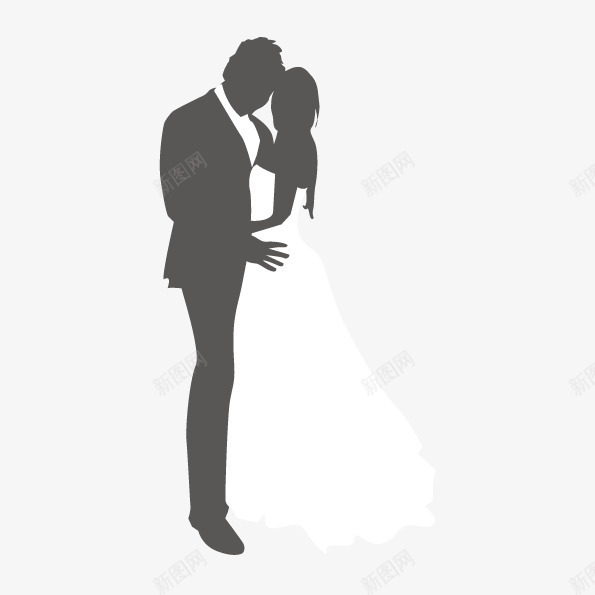 抽象新人拥抱png免抠素材_新图网 https://ixintu.com 抽象人物 新婚拥抱 结婚