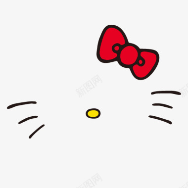 红色蝴蝶结猫咪表情图标图标