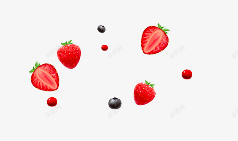 有机草莓png免抠素材_新图网 https://ixintu.com 产品实物 有机水果 草莓和蓝莓
