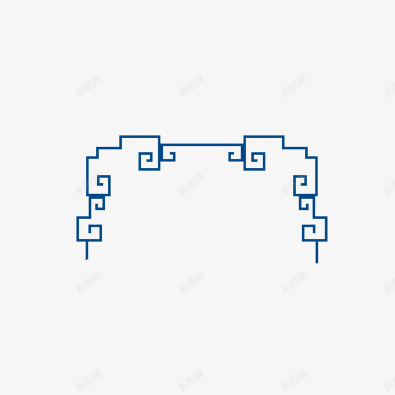 蓝色不规则线条png免抠素材_新图网 https://ixintu.com 不规则线条 中国风 框架图案 欧式 线条花纹 蓝色 蓝色框框 边框