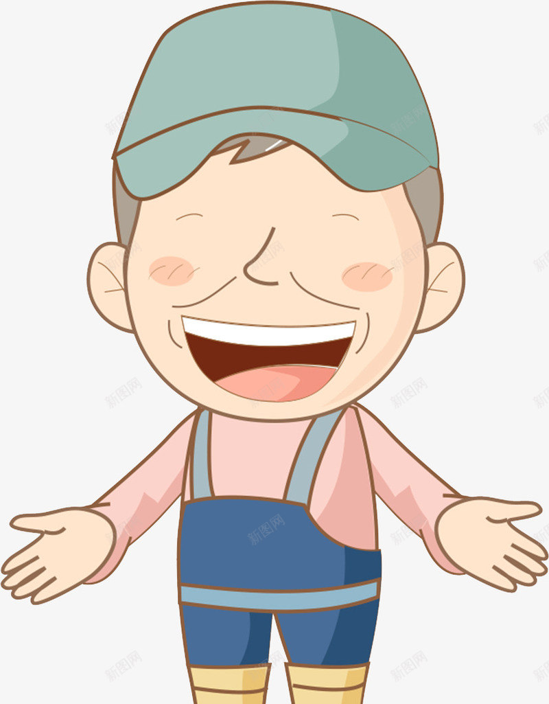 高兴的农民png免抠素材_新图网 https://ixintu.com 农民 卡通 大笑 帽子 手绘 高兴