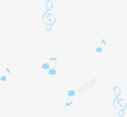 漂浮的音乐蓝色音符漂浮高清图片