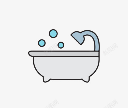浴缸气泡图标图标