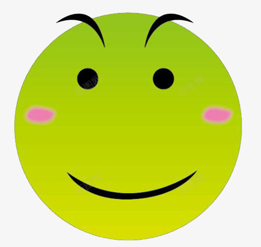 绿脸表情图标png_新图网 https://ixintu.com 害羞 微笑脸 绿色 脸红 表情 表情包 贴吧表情