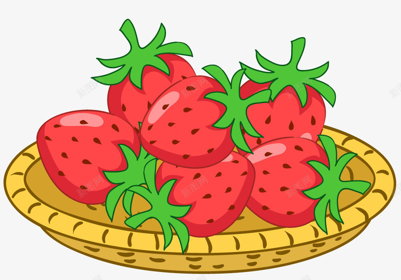 一筐草莓png免抠素材_新图网 https://ixintu.com 写实 拟物化 水果 草莓