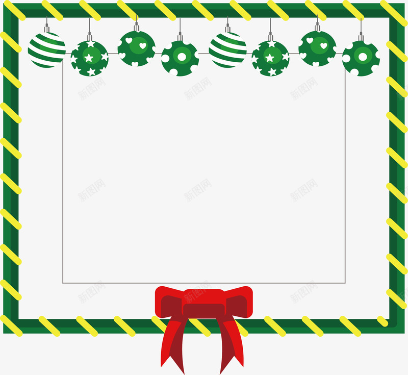 绿色条纹圣诞节边框矢量图ai免抠素材_新图网 https://ixintu.com 圣诞球 圣诞相框 圣诞节 圣诞节框子 圣诞边框 条纹边框 矢量png 矢量图