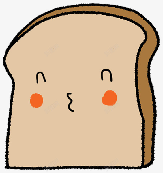 卡通面包片png免抠素材_新图网 https://ixintu.com png图形 png装饰 卡通 表情 装饰 面包片 食物