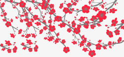 彩色樱花枝装饰樱花树枝矢量图高清图片