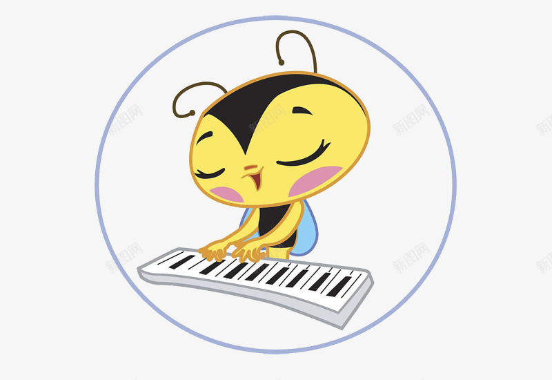 卡通钢琴键盘png免抠素材_新图网 https://ixintu.com 免抠 可爱卡通 简约 钢琴剪影 音乐主题 音乐背景 音符