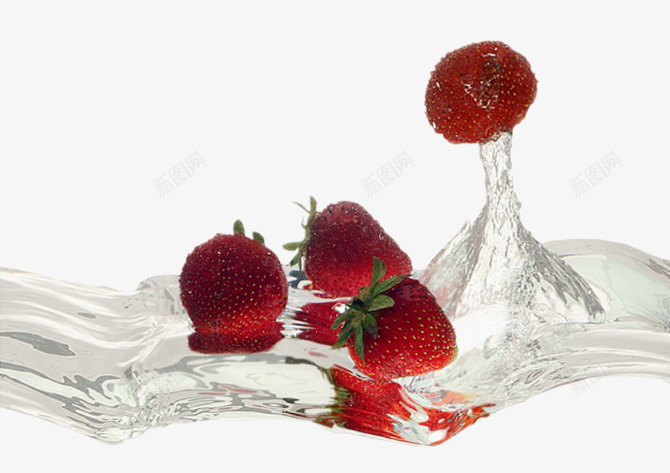 红色草莓png免抠素材_新图网 https://ixintu.com 手绘 果实 水 水果 草莓