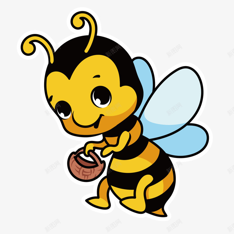 可爱创意卡通小蜜蜂png免抠素材_新图网 https://ixintu.com 儿童插画 可爱小蜜蜂 小蜜蜂 小蜜蜂与小篮子 小蜜蜂儿童插画 飞翔的蜜蜂 黄色