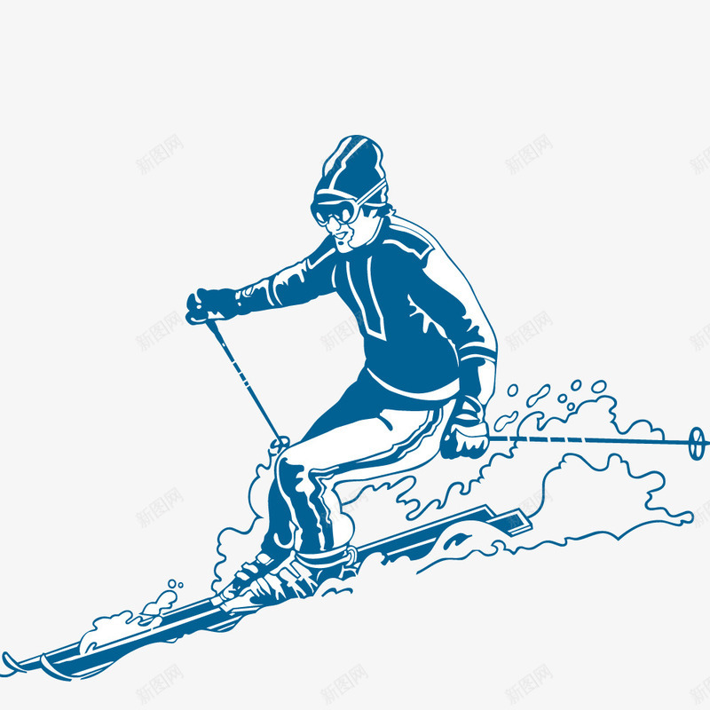 滑雪的男人png免抠素材_新图网 https://ixintu.com png图形 滑雪 男人 蓝色 装饰 雪地