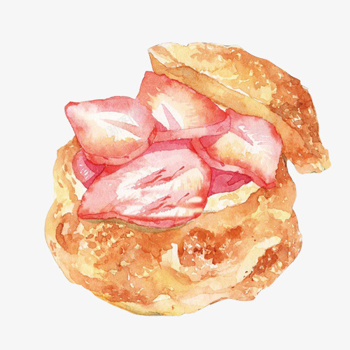 草莓包手绘画片png免抠素材_新图网 https://ixintu.com 手绘美食 水果味 草莓味 面包