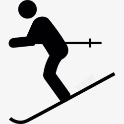 冬季滑雪运动人图标高清图片