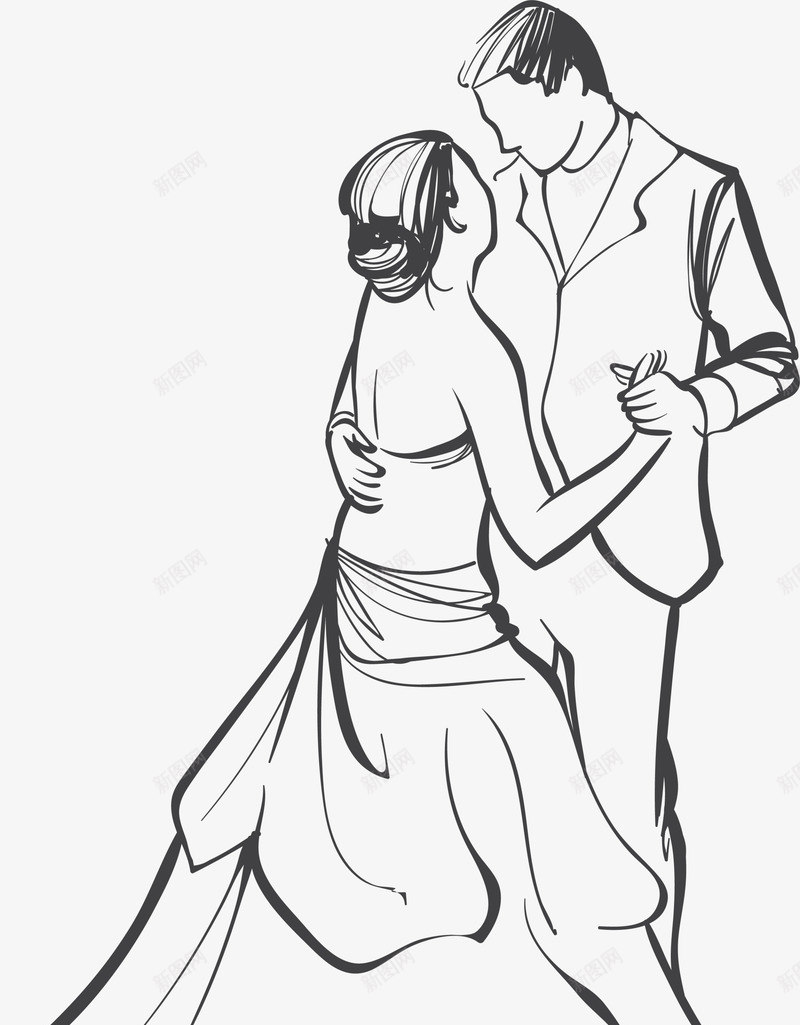 手绘跳舞的新郎新娘图标png_新图网 https://ixintu.com 婚礼 手绘新郎新娘 结婚 绘画 舞蹈 跳舞的新郎新娘