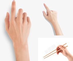 手夹筷子手势人物手势筷子食指高清图片