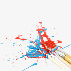 多彩画笔喷溅状画笔颜料高清图片
