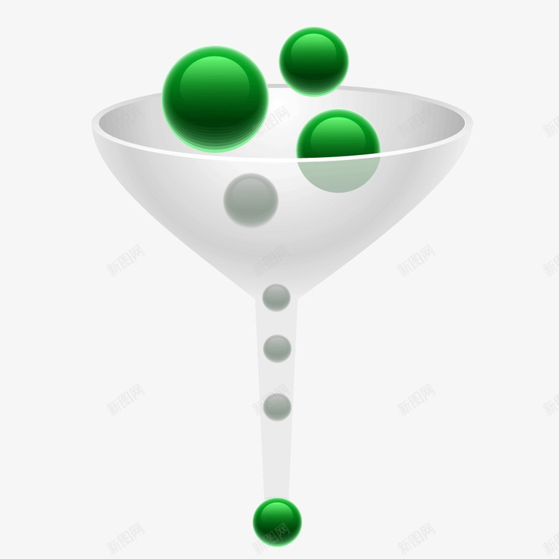 白色质感漏斗绿色圆球png免抠素材_新图网 https://ixintu.com 圆球 漏斗 白色 绿色 绿色质感 质感