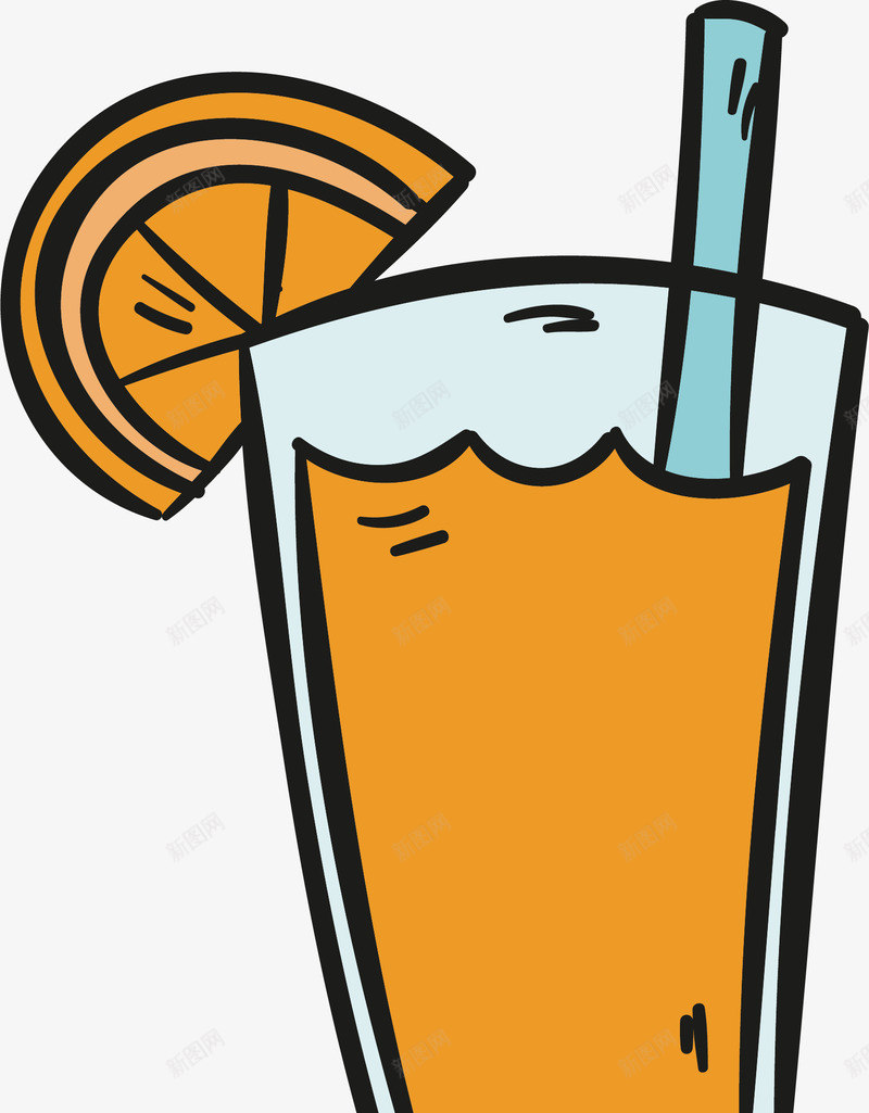 卡通橙汁饮料png免抠素材_新图网 https://ixintu.com 卡通 手绘 果汁 橙汁 矢量图案 食物餐饮 饮料