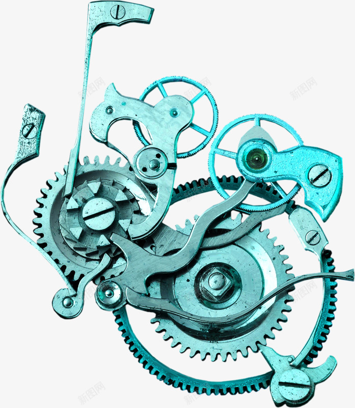 蓝色齿轮机械制造png免抠素材_新图网 https://ixintu.com 机械 蓝色 金属质感 齿轮
